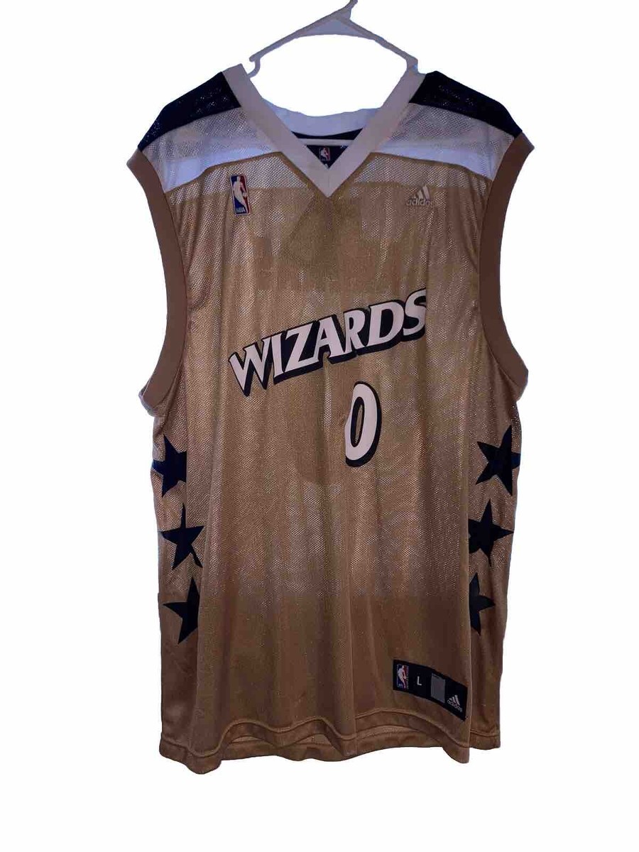Gilbert Arenas Washington Wizards NBA Jersey Men L Gold New With
