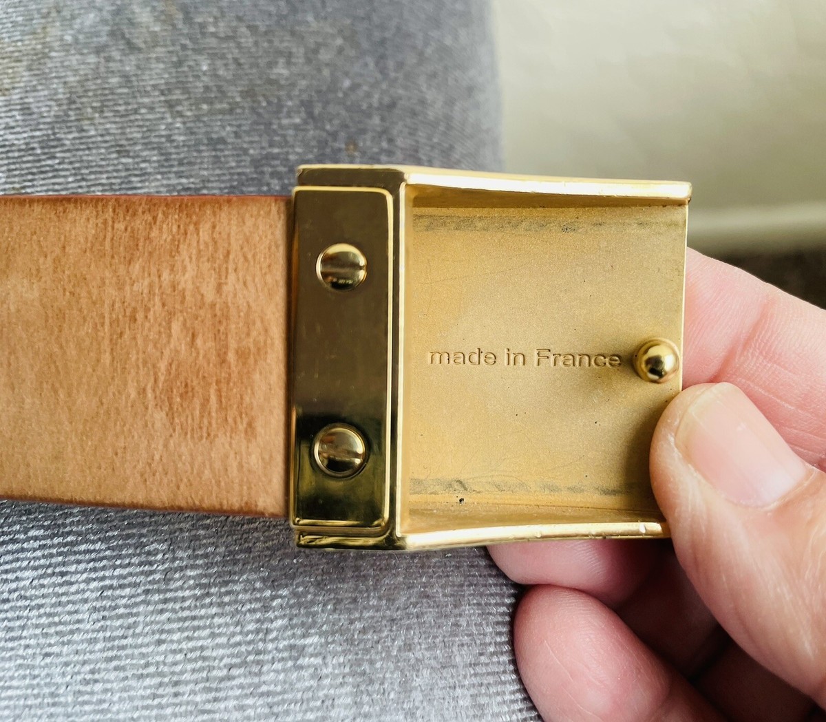 Louis Vuitton ホワイトレザーベルト　95 LOUIS VUITTON ホワイトレザーベルト