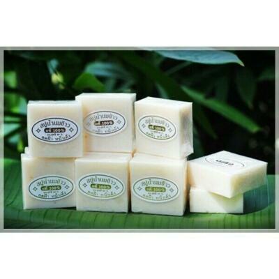 Rice Milk Soap Original Handmade Whitening Collagen Natural Body Face Acne Thai
