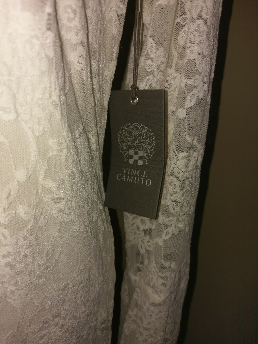 Vince Camuto Women Sz Medium M Lace Top Shirt Bell Sleeve