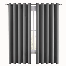 100% Blackout Thermal Insulated Window Curtain Grommet Curtains (2 Panels Set)