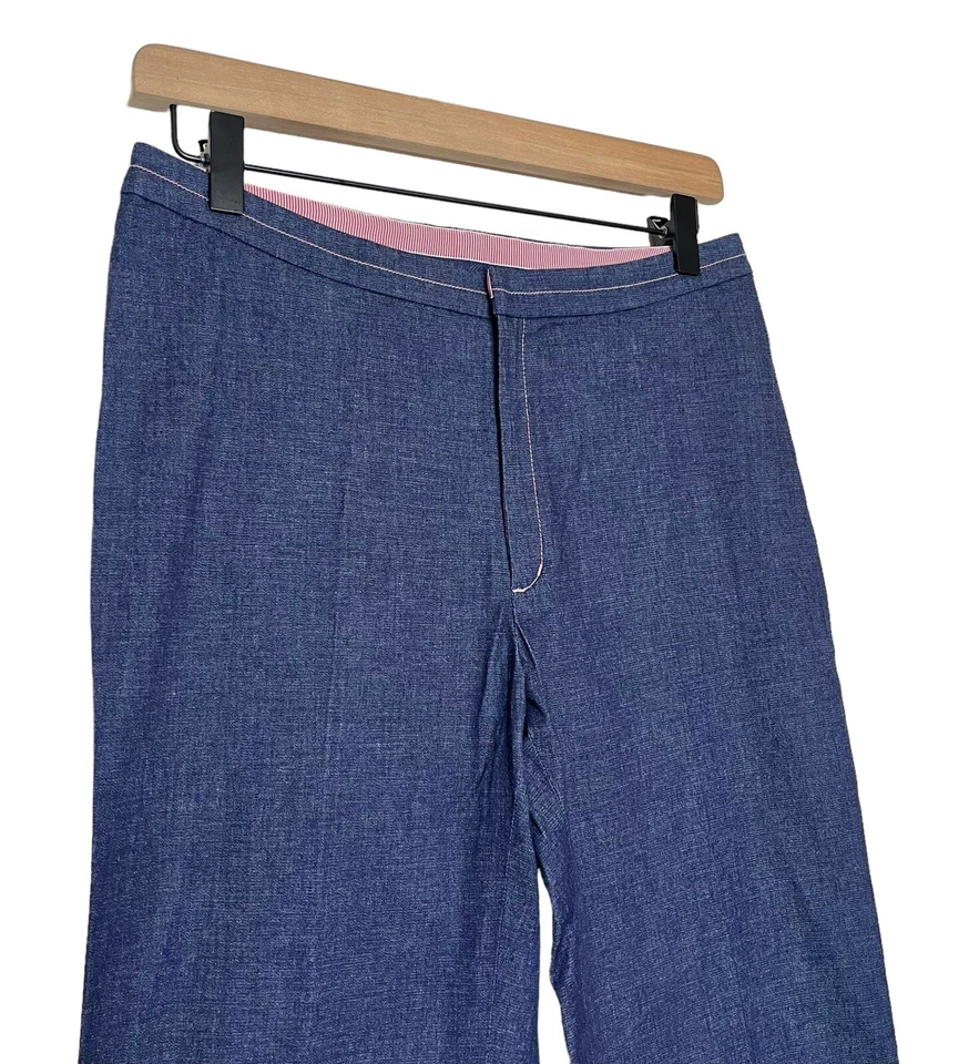 Pantalones Tibi Pierna Recta Azul Denim Rosa Talla 6 Nuevos con Etiquetas Foto 2 de 4