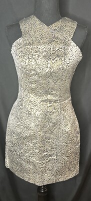 Ambar Cutaway Front Dress Snake Animal Pattern Women s Black And Gold Sz 2