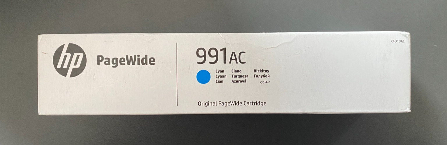 Genuine HP 991AC CYAN Ink - PAGEWIDE MANAGED P77740 P77440 INC VAT BOXED 09/2026