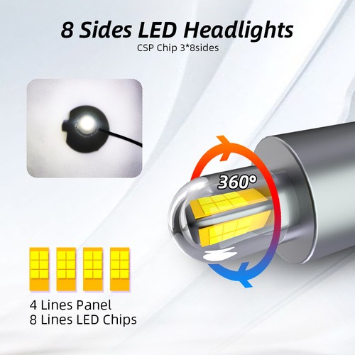 55W LED Headlight H1 H7 H8 H9 H11 9005 HB3 9006 HB4 6000K White 30000LM Bulb 12V - Picture 9 of 20
