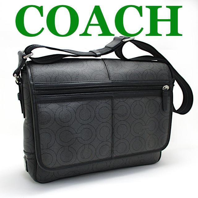 C-1 Coach Shoulder Bag Op Art Pvc Leather Black