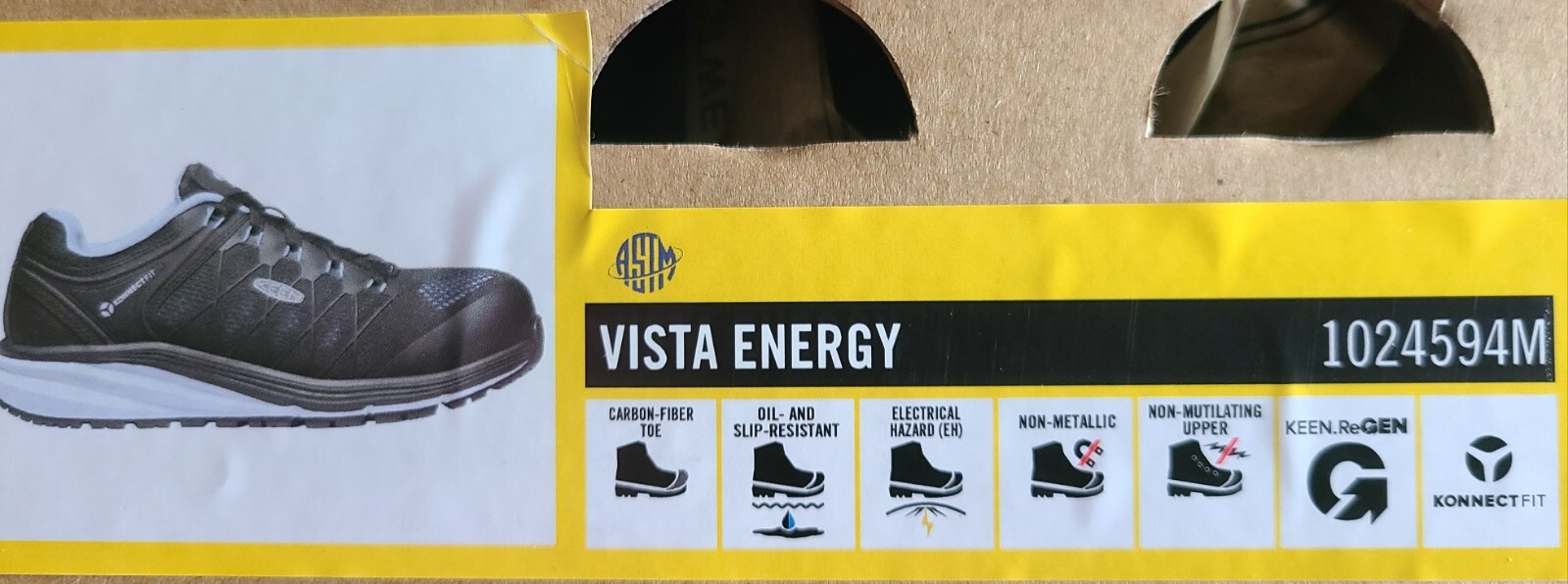 Sneaker da donna Keen Vista Energy nere taglia 8M calzature utility punta in fibra di carbonio