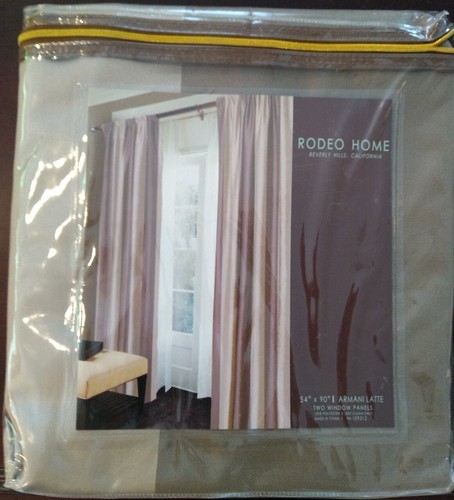 Rodeo Home Elegant Curtains 54" x 90" Armani Latte - Set of 2 - 第 1/3 張圖片