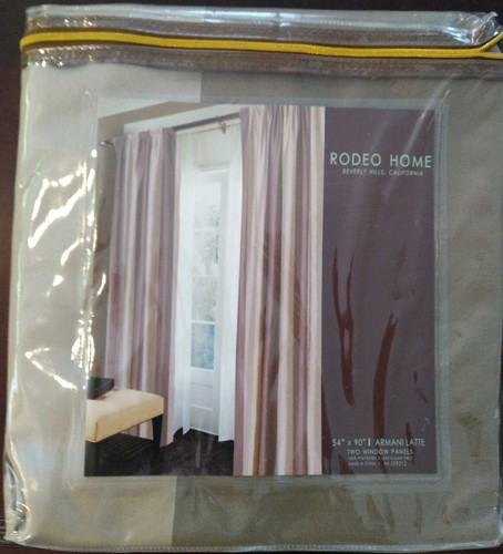 Rodeo Home Elegant Curtains  54" x 90" Armani Latte - Set of 2 - Picture 1 of 3