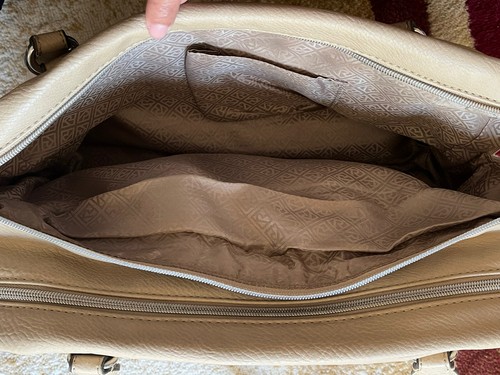 Relic Beige Hand Bag Shoulder Bag Purse Double Top Handle Medium Two Compartment - Picture 18 of 19