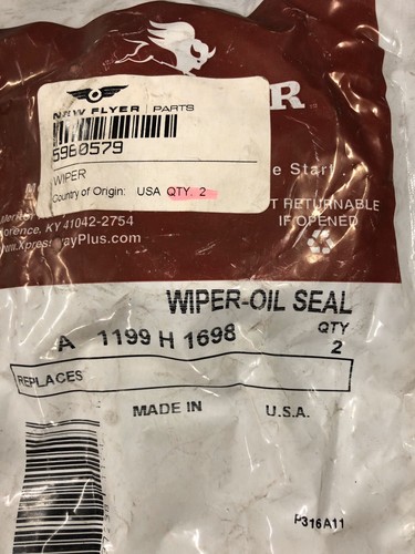 MERITOR WIPER OIL SEAL A1199H1698 - 2 Per Bag New Flyer 5960579 - Bild 1 von 3