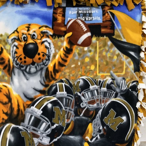 Cravatta Missouri Tigers coperta lancio 2 lati college calcio tifosi Mizzou calda accogliente - Foto 2 di 6