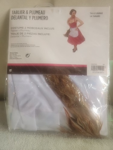 Apron And Feather Duster Costume Accessories One Size - Picture 2 of 3