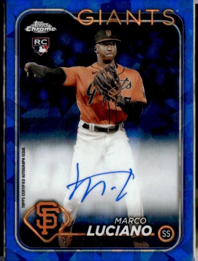 (4725) 2024 Topps Chrome Sapphire Marco Luciano Autograph RC #/199 Giants