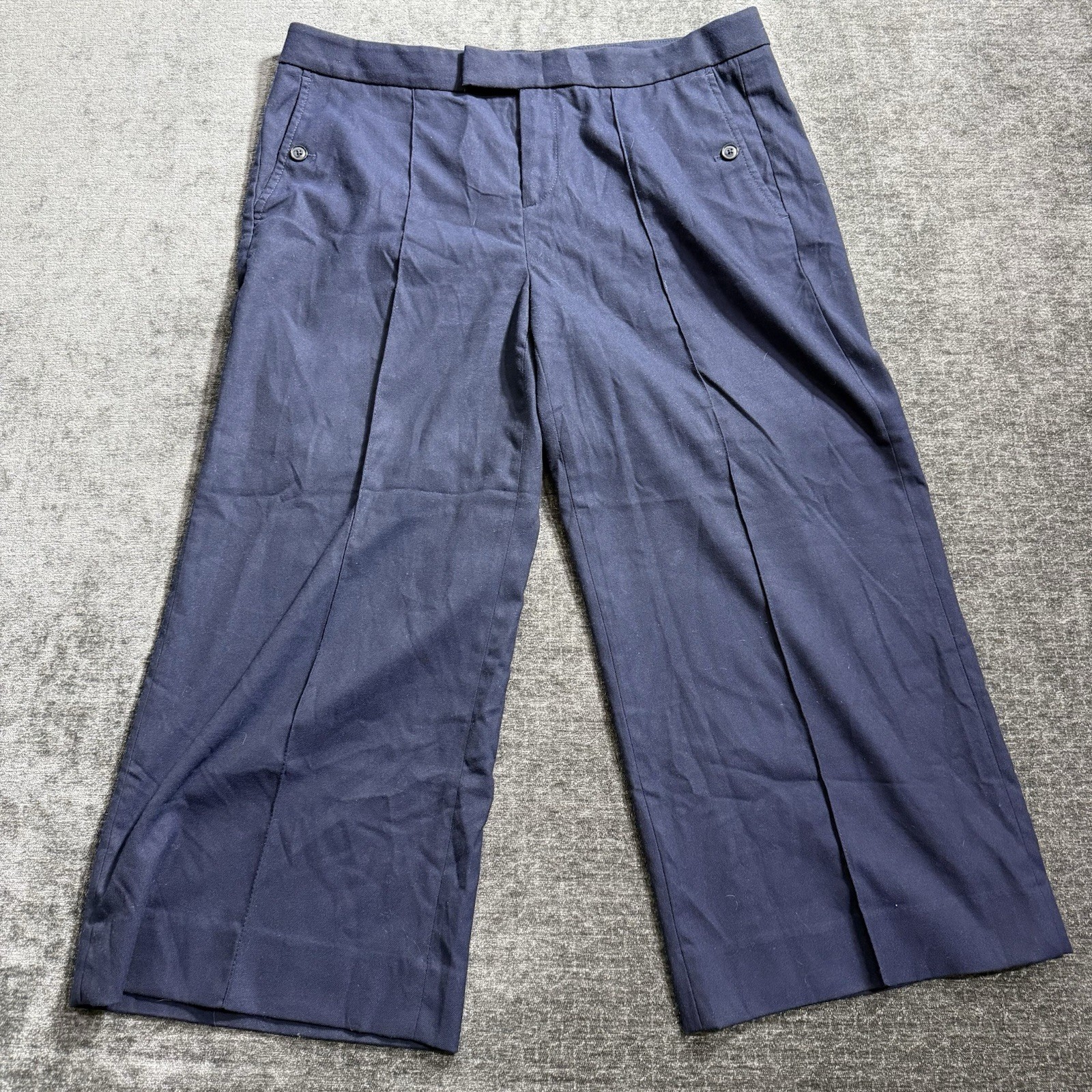 Banana Republic Women’s Pants Size 12 Blue Wide-Leg Pockets Classy Preppy