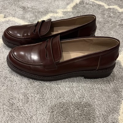Sam Edelman Women's Colin Spiced Brandy Leather Penny Loafers Size 8M Dress Shoe