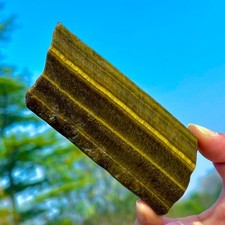 172G Natural Tiger's Eye Stone Slice Quartz Crystal Mineral Specimen Healing
