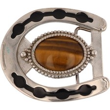 Stone Cowgirl Western Hippie Southwest Gemstone Cowboy NOS Vintage Belt Buckle