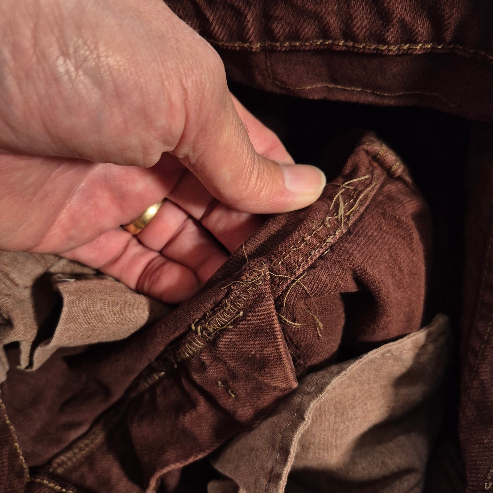 VTG LEVIS 521 JEANS TAPERED FIT LEG RUST RED SIZE 10 MEDIUM 28x30 MADE IN USA thumbnail 12