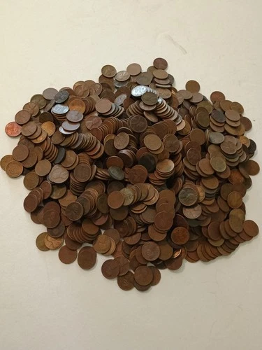 8+ lbs Unsearched Wheat Pennies - Cents Bulk Lot Copper Coins - Estate Find NR!