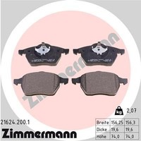 Zimmermann Bremsbelagsatz, Scheibenbremse 21624.200.1 FüR Audi VW