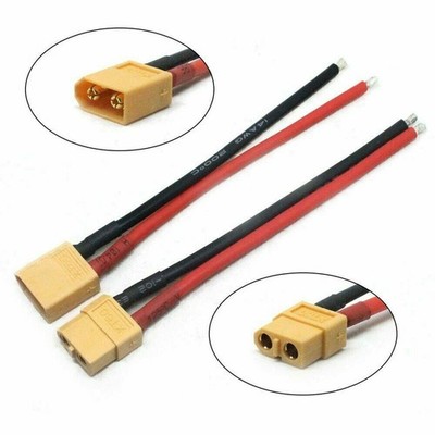 1 Pair Of XT60   Male Female Connector Plug With Silicon 14 AWG Wire Cable #zn