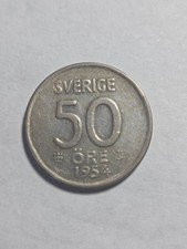 Sweden, Silver, 1954, 50 Ore,