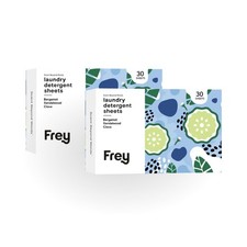 FREY Plant-Based Laundry Detergent Sheets, Bergamot Beach, 60 Sheets (2-Pack)