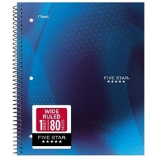 8"x10.5" Active Wide Ruled Notebook 80 Pages Blue