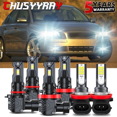 For Volvo S40 V50 2005-2011 Combo LED Headlight High Low Beam Fog Light Bulbs 6x