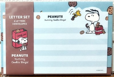 Peanuts Yummy Cookie Days! Stanzbrief 6 Umschläge 3 SET Snoopy MADE IN JAPAN