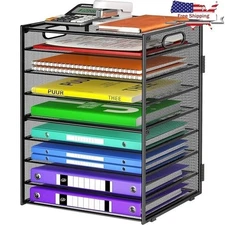 9 Tier Desk Organizer Mesh File Folder Document Sorter Office Classroom Storage