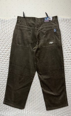 パンツ interstate w40 baggy jeans Vtg Interstate Baggy Wide Leg Pants 40 Fits 38x32 Olive Corduroy
