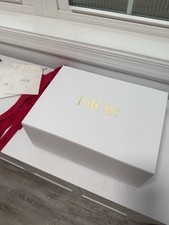 Empty DIOR Box, 2 Empty DIOR Drawstring Pouches,  85  Of Red DIOR Ribbon