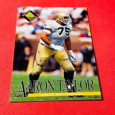 Aaron Taylor .. ROOKIE .. Notre Dame / Packers .. 1994 Pro Line Live Card 343. rookie card picture
