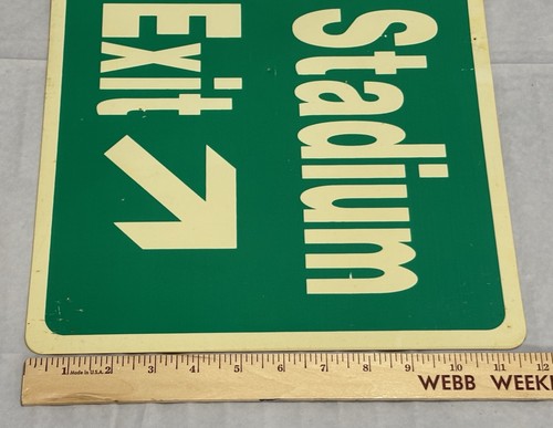 Shea Stadium Sign This Exit Plastic Vintage Street Sign Mets Fan Man Cave Green - Picture 8 of 10