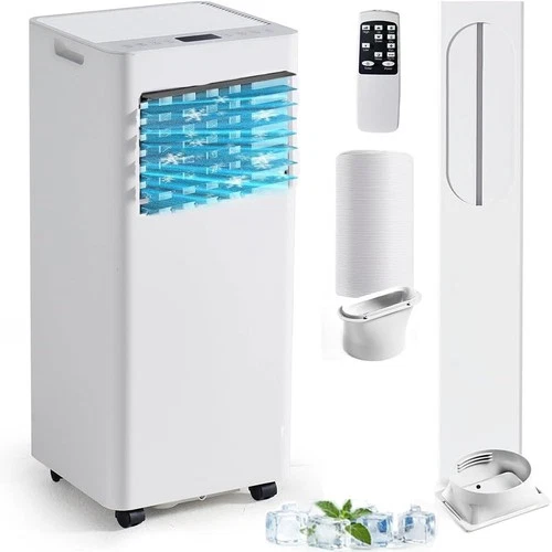 9000 BTU Portable Air Conditioner 4-in-1 Dehumidifier Fan Remote Control White