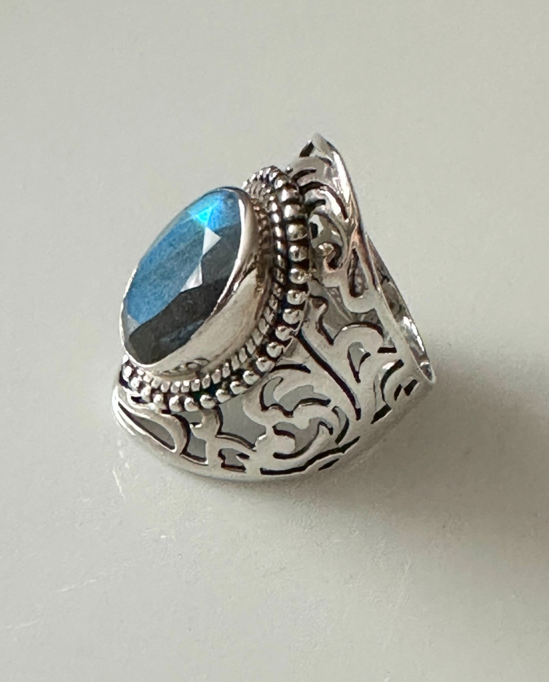 Himalayan Labradorite Stone in Solid Filagree Ste… - image 7