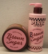 PINK x Victoria's Secret Brown Sugar Body Scrub & Body Lotion Bundle Set