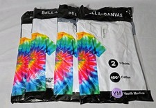 Bella  Canvas Youth Medium White T-Shirt Blank, 2-Pack Qty Of 4