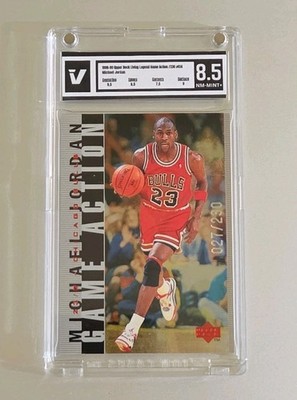1998-99 Upper Deck Michael Jordan Game Action #G14 /230 Self-Graded 8.5 NM-MINT+