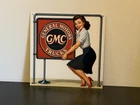 General Motors Trucks GMC Pinup Girl Advertising  Vintage Style Metal Sign