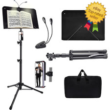 Sheet Music Stand with Light  Phone Holder, 57" Music Stand for Sheet Music Hig