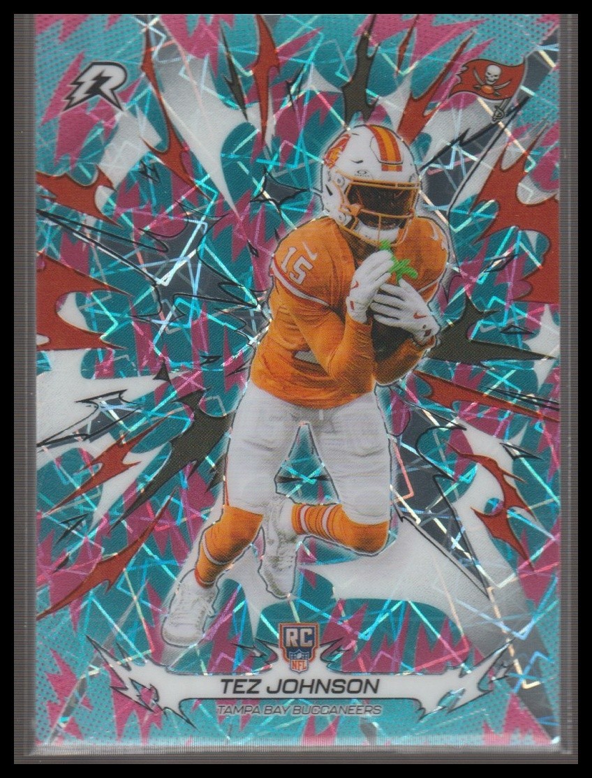 2025 Topps Resurgence #193 Tez Johnson Sky Blue & Pink Shock Refractor