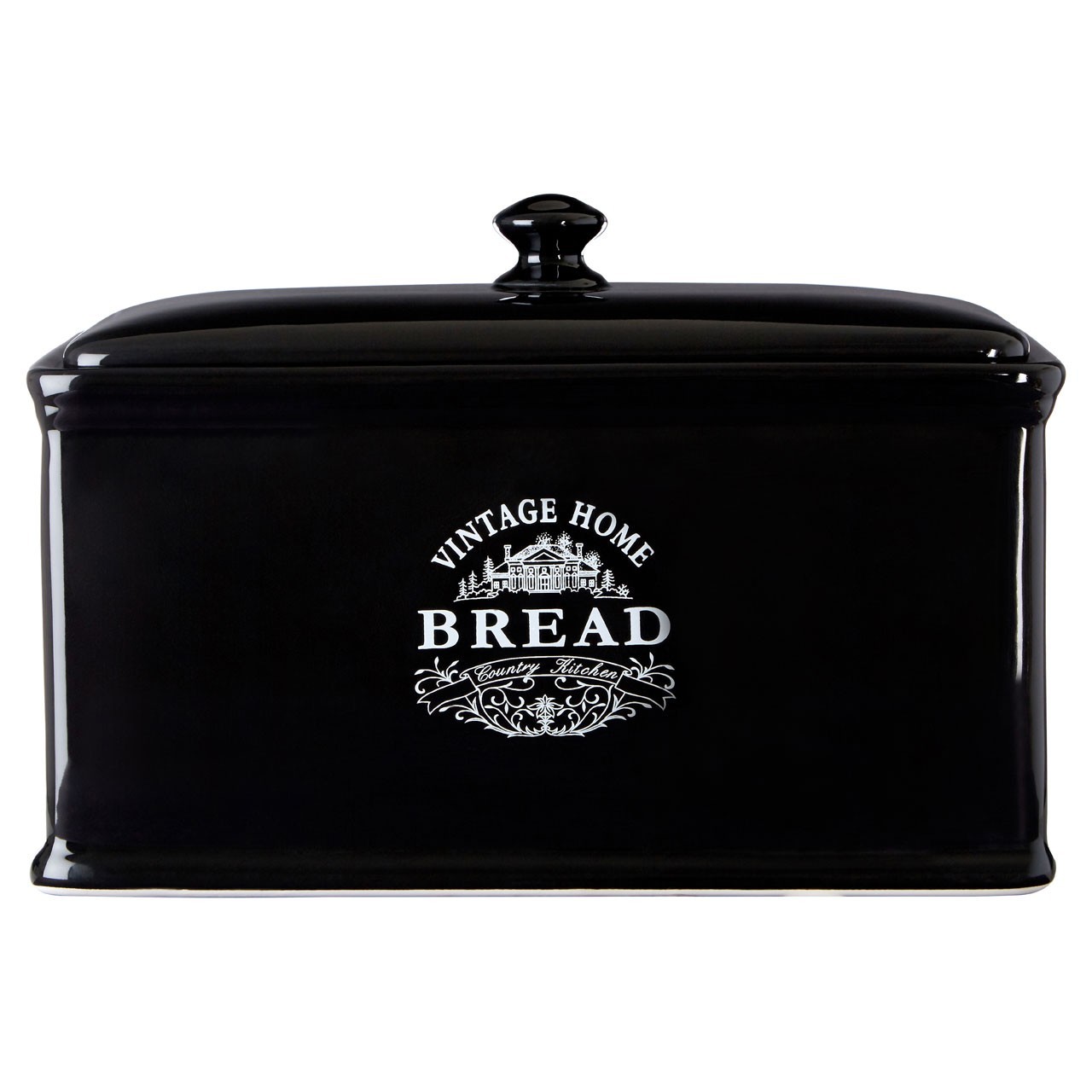 Vintage Home Ceramic Bread Bin Kitchen Food Storage Loaf Container Box With Lid