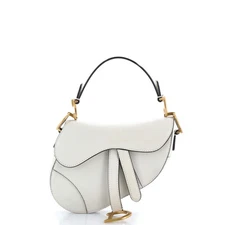 Christian Dior Saddle Handbag Leather Mini
