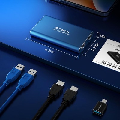 Portta HDMI Video Capture Card, Stream and Record in 1080P60 T33-6
