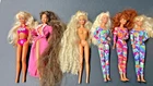 Vintage Lot 6 Barbie Dolls, Clothes, Accessories, Bodysuit, Earrings, Long Hair
