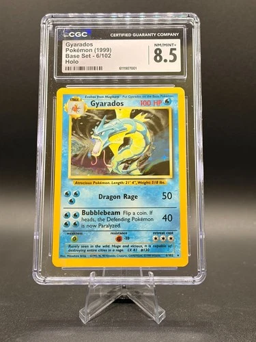 Pokemon Base Set 6/102 Gyarados 1999 Holo Rare CGC 8.5 NM/MINT+