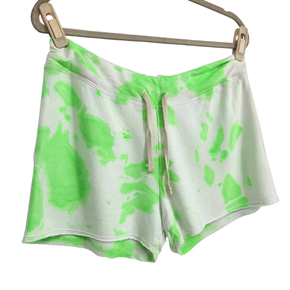 Sundry By Anthropology Women Neon Green Tie Dye Rayon Cutoff Shorts Size Large - Image 2 of 4